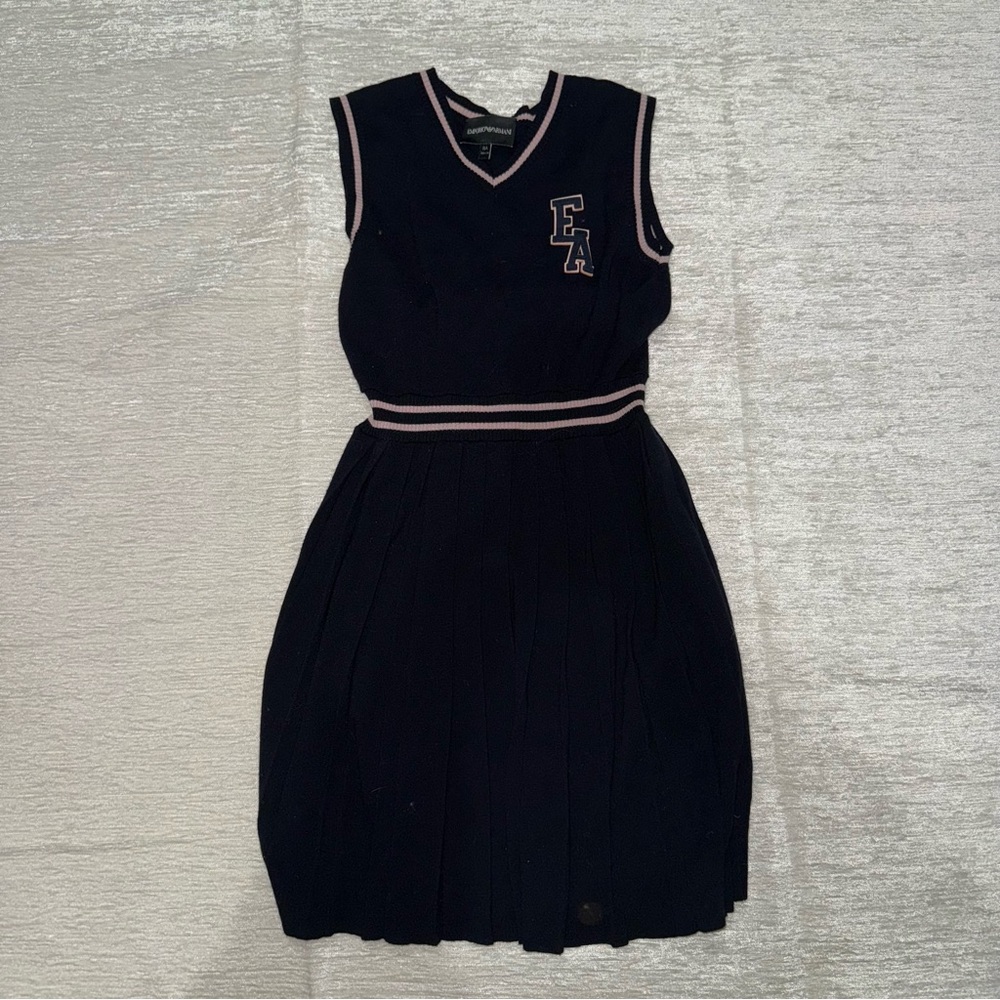 Emporio Armani knit Navy and Pink Trim Mini Dress